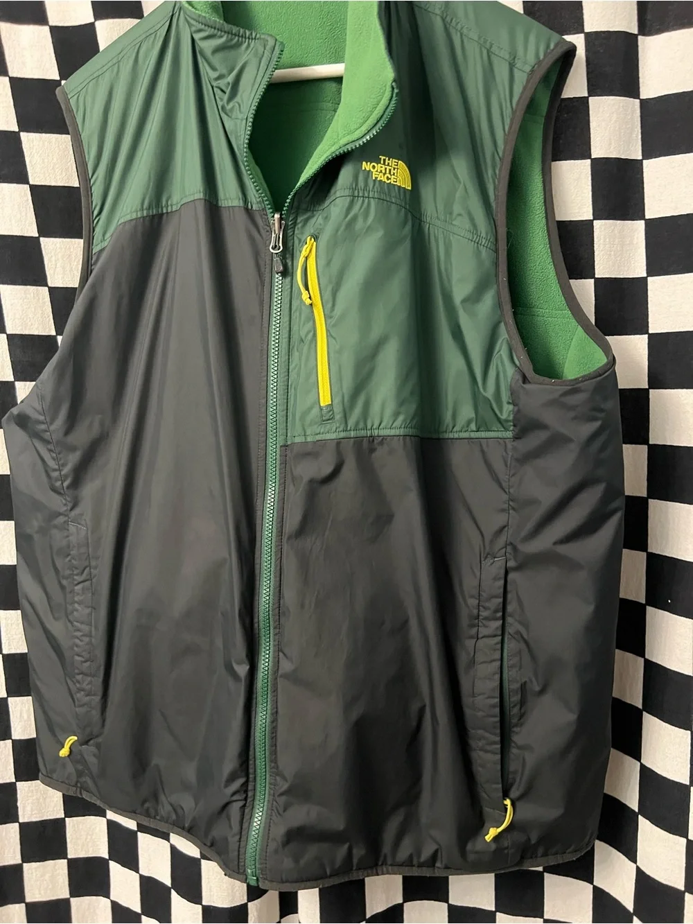 The North Face Green, Black & Yellow Men’s Insulated Vest